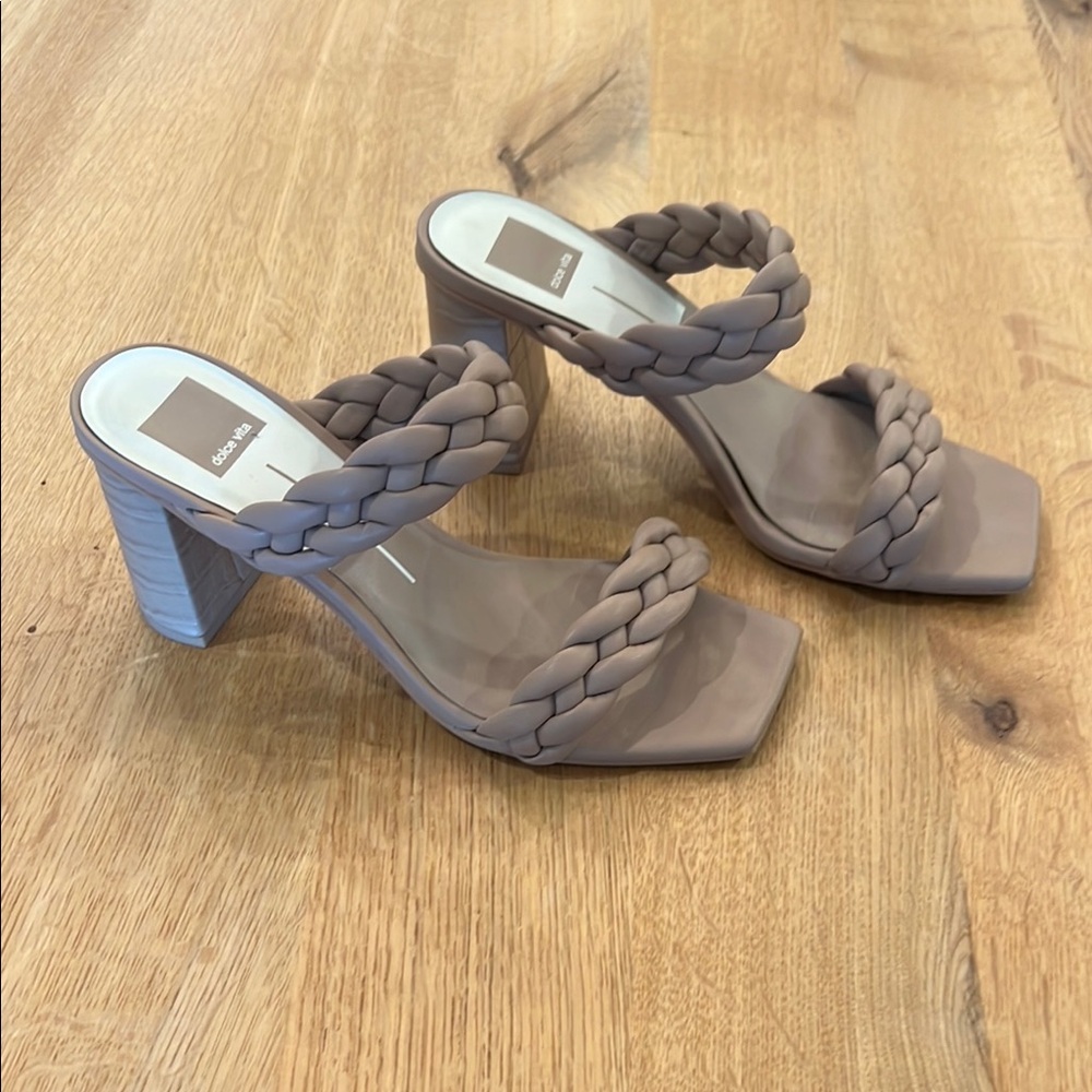 Dolce Vita Women's Paily Braided Heels - Taupe Size 8